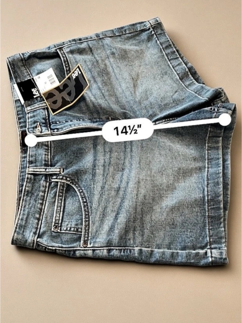 Lee The Scroll Jean Shorts in Blue Size 12 NWT - Picture 3 of 9